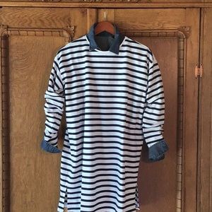 ASOS Navy/White French Terry Dress Size 6